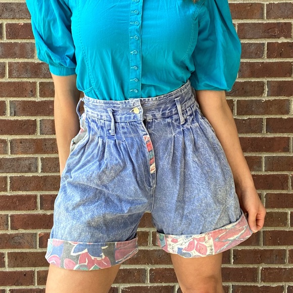Vintage Shorts Vintage Mission Bay Fold Over Cuffed Pleated Mom